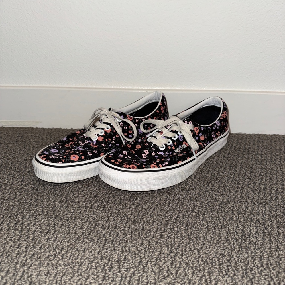 Vans Black Floral Sneakers